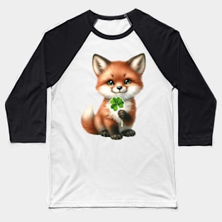 Clover Fox St Patricks Day Baseball T-Shirt